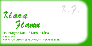 klara flamm business card